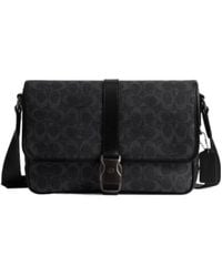 COACH - League Patterned Buckle Messenger Bag - Lyst