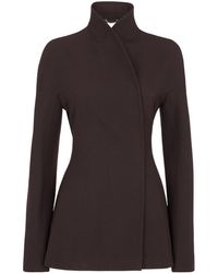 Fendi - High-Neck Wrapped Tailored Jacket - Lyst
