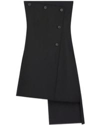 Courreges - Strapless Mini Dress With Button Closure - Lyst