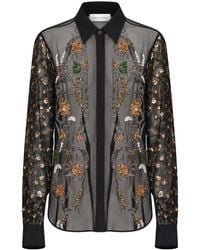 Dries Van Noten - Beaded Floral Embroidered Shirt - Lyst