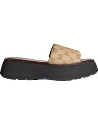 Gucci - Gg Platform Slides - Lyst