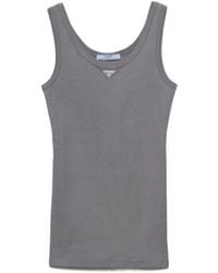 Prada - Ribbed Knit Tank Top - Lyst