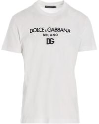 Dolce & Gabbana - Logo Embroidered Crewneck T-Shirt - Lyst
