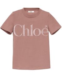 Chloé - Chloé Logo Detailed Crewneck T-Shirt - Lyst