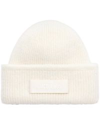 Jacquemus - 'Le Berret Gros Grain' Beanie With Logo Patch On The Front And Ribbed Knit - Lyst