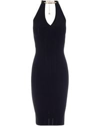 Elisabetta Franchi - Openwork Knit Necklace-Detail Dress - Lyst