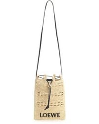 Loewe - Logo-Embroidered Drawstring Pocket - Lyst