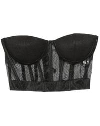 Elisabetta Franchi - Mesh-Panelled Corset-Style Top - Lyst