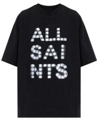 AllSaints - Neon Etta Logo-Print T-Shirt - Lyst