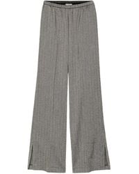 forte_forte - Herringbone Casual Trousers With Side Slits - Lyst