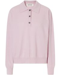 Rohe - Gabriela Wool Blend Polo Collar Knit Sweater - Lyst