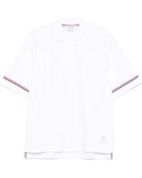 Thom Browne - Rwb-Striped Short Sleeved Polo Shirt - Lyst