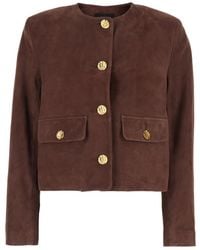 Arma - 'Lorenne' Jacket With Round Neck And Front Patch Pockets - Lyst