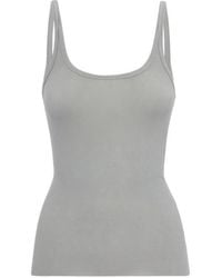 MSGM - Ribbed Stretch Viscose Tank Top - Lyst