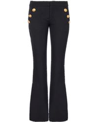 Balmain - Flared Trousers With Buttons - Lyst