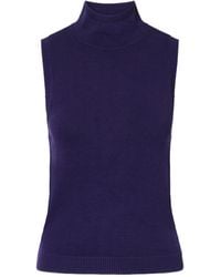 STAUD - Sleeveless High-Neck Knit Top - Lyst