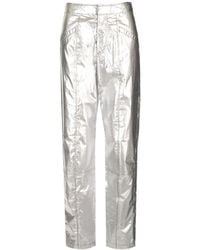 Isabel Marant - Metallic-Effect Straight-Leg Trousers - Lyst