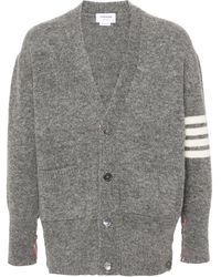 Thom Browne - 4-Bar Mélange Wool Cardigan - Lyst