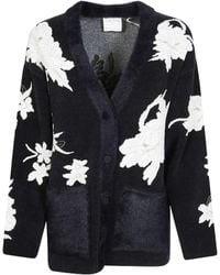 forte_forte - Floral Printed V-Neck Cardigan - Lyst