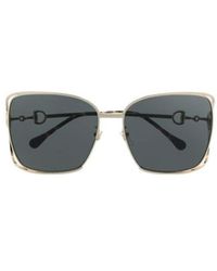 Gucci - Horsebit-Embellished Oversized Sunglasses - Lyst