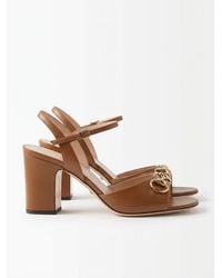 Gucci - Horsebit Detailed Sandals - Lyst