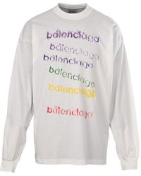Balenciaga - Logo-Print Long-Sleeve T-Shirt - Lyst