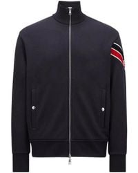 Moncler - Logo Patch Zip-Up Sweatshirt - Lyst