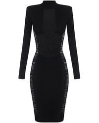 Elisabetta Franchi - Lace-Panelled Mesh-Insert Dress - Lyst