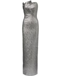 Roland Mouret - Pleated Lame Jacquard Bustier Gown - Lyst
