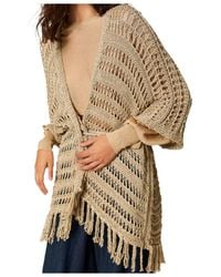 Twinset - Knitted Fringed Poncho - Lyst