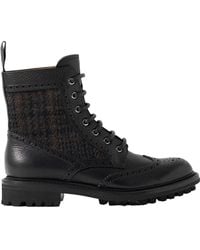 Church's - Jacquard-Paneled Leather Ankle Boots - Lyst