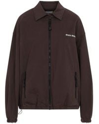 Miu Miu - Washed Gabardine Blouson Jacket - Lyst