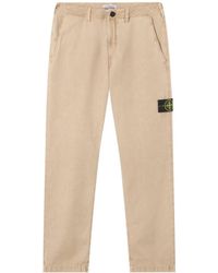 Stone Island - Logo Patch Straight-Leg Trousers - Lyst