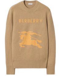 Burberry - Logo Detailed Knitted Jumper - Lyst