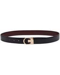 Saint Laurent - Reversible Logo-Engraved Leather Belt - Lyst