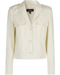 Theory - Buttoned Straight Hem Cropped Jacket - Lyst