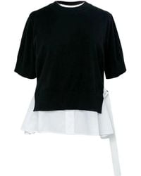 Sacai - Contrast Panel Knitted Top - Lyst