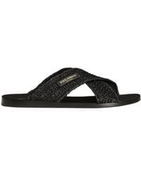 Dolce & Gabbana - Woven Cross-Strap Slides - Lyst