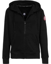 Canada Goose - Logo Patch Detail Zipped Hoodie - Lyst