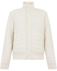 Herno - Knitted-Panels Padded Bomber Jacket - Lyst