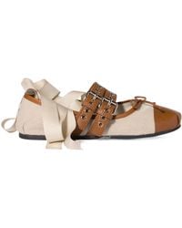 Miu Miu - Lace-Up Ballerina Shoes - Lyst