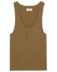 Saint Laurent - Twill-Weave Sleeveless Top - Lyst