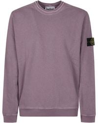 Stone Island - Logo Patch Crewneck Sweatshirt - Lyst