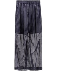 Brunello Cucinelli - Pinstriped Wide Leg Trousers - Lyst
