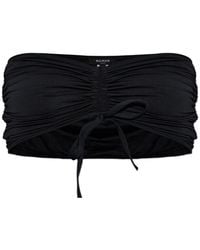 Balmain - Drawstring Gathered Beach Top - Lyst