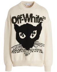 Off-White c/o Virgil Abloh - Intarsia-Knit Crewneck Long-Sleeved Jumper - Lyst