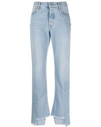 Off-White c/o Virgil Abloh - Frayed-Edge Straight Leg Skinny Jeans - Lyst