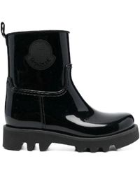 Moncler - Ginette Logo-Appliquéd Glossed-Rubber Rain Boots - Lyst