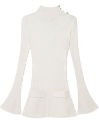 Stella McCartney - Button Details Ribbed Knitted Mini Dress - Lyst