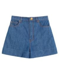 Valentino - Logo Patch Denim Shorts - Lyst